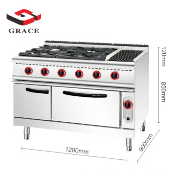 Commercial Kitchen Equipment  Multifunctional Grill Griddle Oven Gas Stove For Hotel